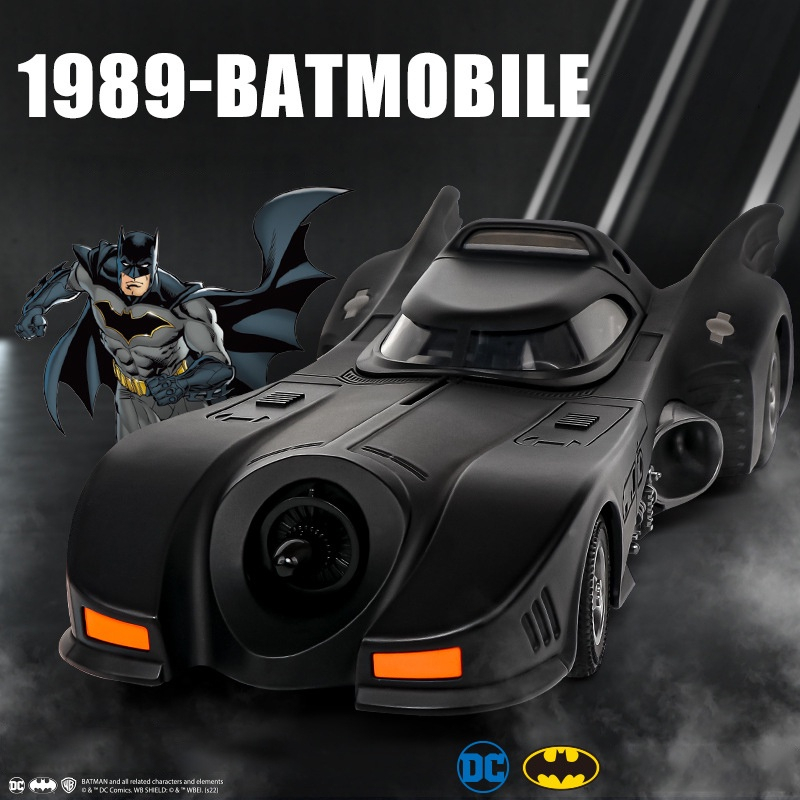 1:18 Scale 1989-BATMOBILE Batman Alloy Car Model Light & Sound Effect Diecast Car Toys Birthday Gift Kids Toys Car