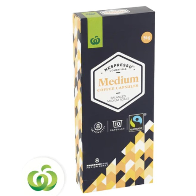 Woolworths Nespresso Compatible Medium Strength Coffee Capsules Intense 10 Pack, Medium Roast