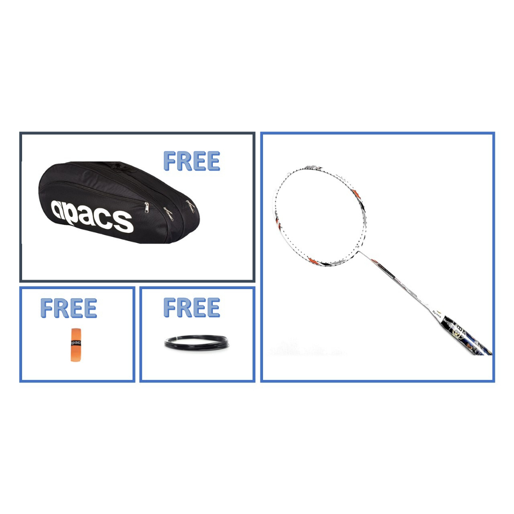 Apacs Assailant Pro (4U) Badminton Racket FREE 2-C Bag, String and