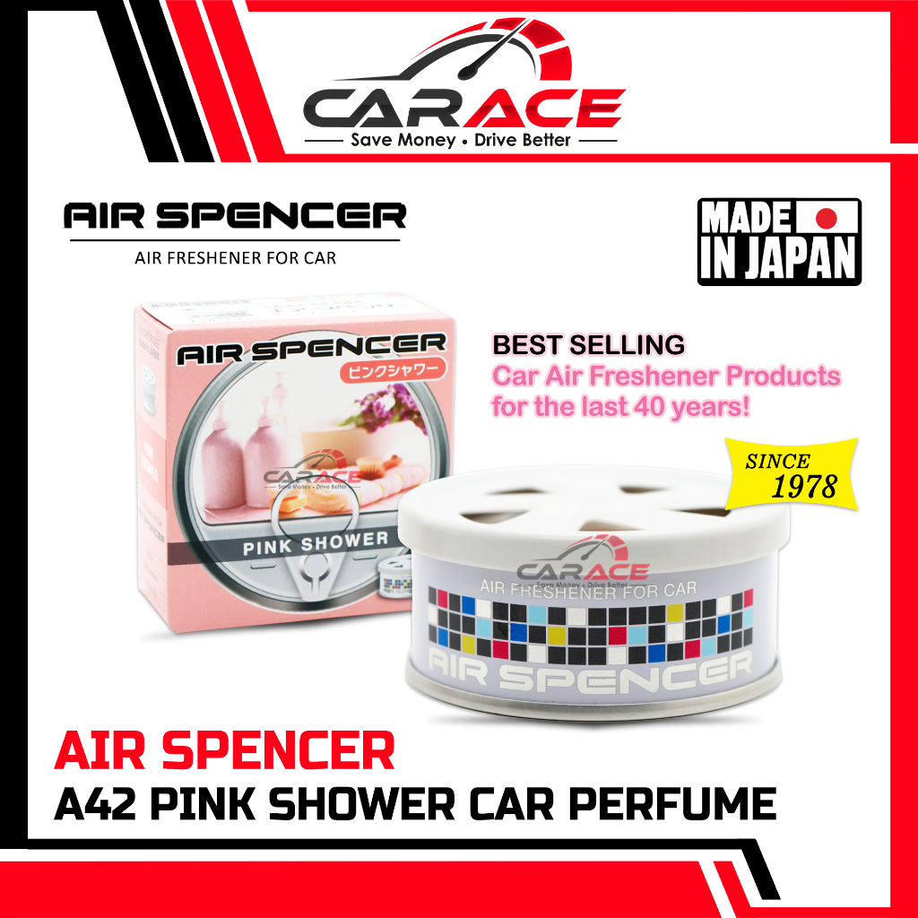 CARACE EIKOSHA AIR SPENCER A42 Pink Shower Car Air Freshener Perfume AIR SPENCER Original Made In Japan Perfume