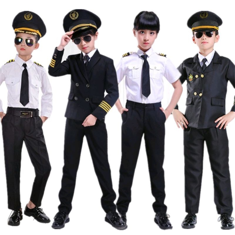 Kids Children Pilot Uniform Kanak-Kanak Pakaian Seragam Juruterbang ...