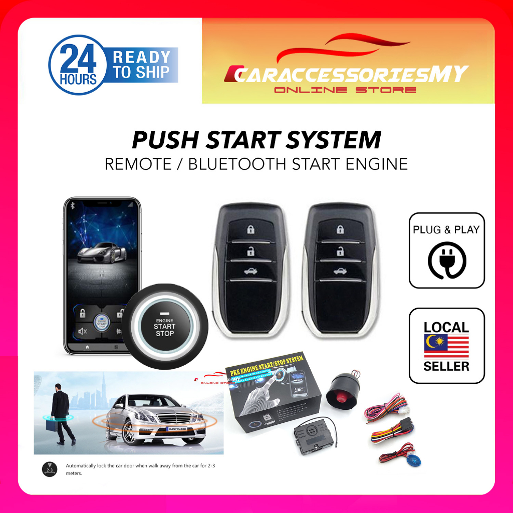 PKE Keyless Entry Car engine Remote Start Stop & Push Button Start Alarm System axia kenari viva