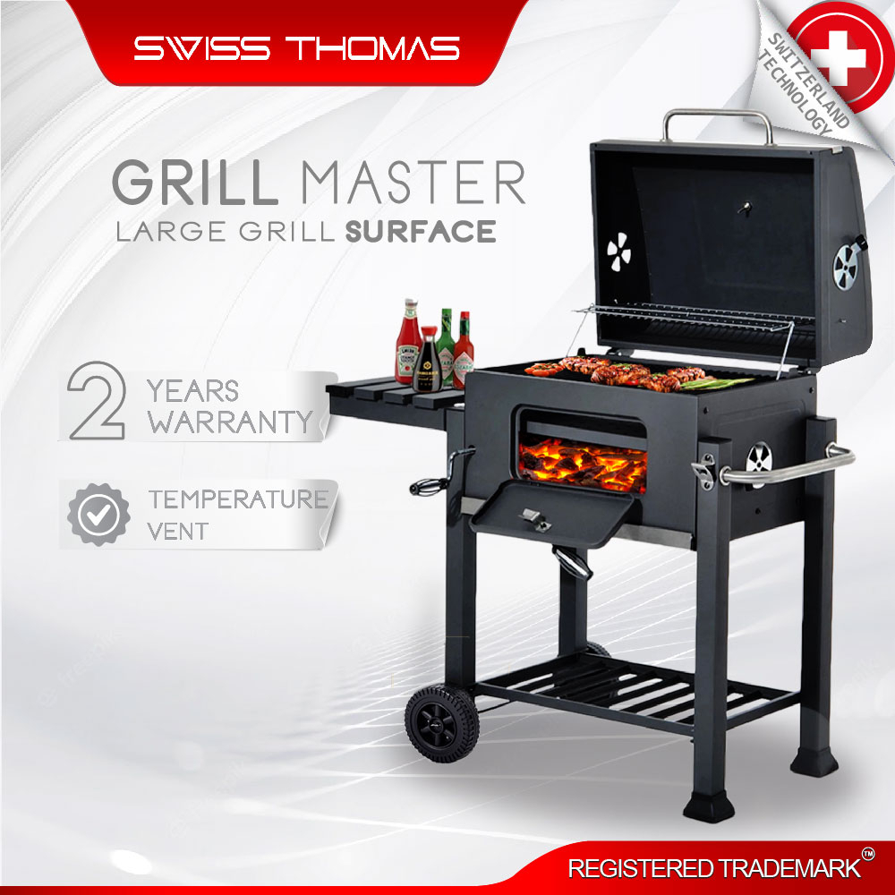SwissThomas Heavy Duty BBQ Grill SuperLarge Master Outdoor Barbecue
