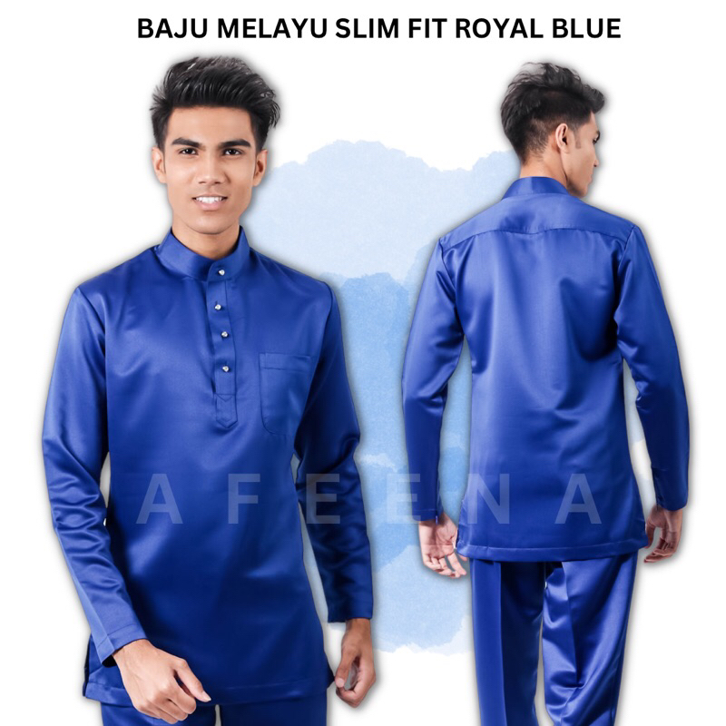 Baju Melayu Slim Fit Royal Blue Baju Melayu Lelaki Dewasa Tunang Nikah Sanding Murah Raya 2023 0849