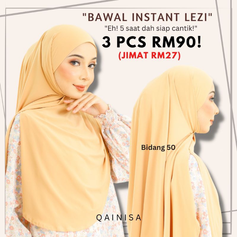 HOT RM39 Bawal Instant Lezi Bidang 50 Ironless Berdagu Bertali Lycra ...