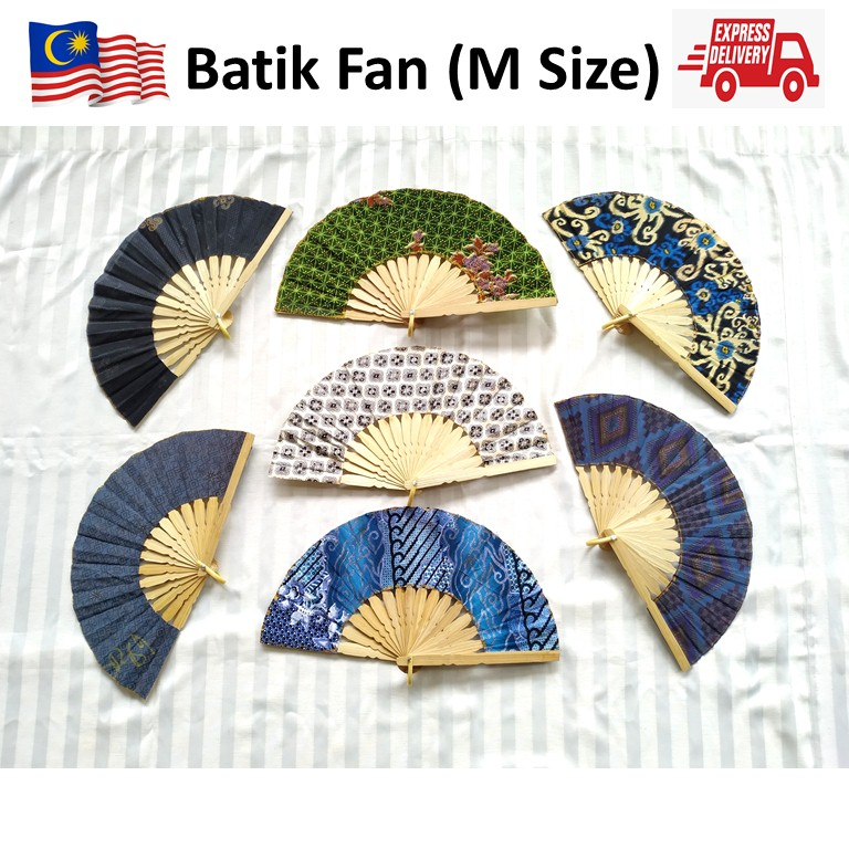 BATIK HAND FAN VARIETY OF COLOR & DESIGNS/KIPAS TANGAN BATIK BERCORAK