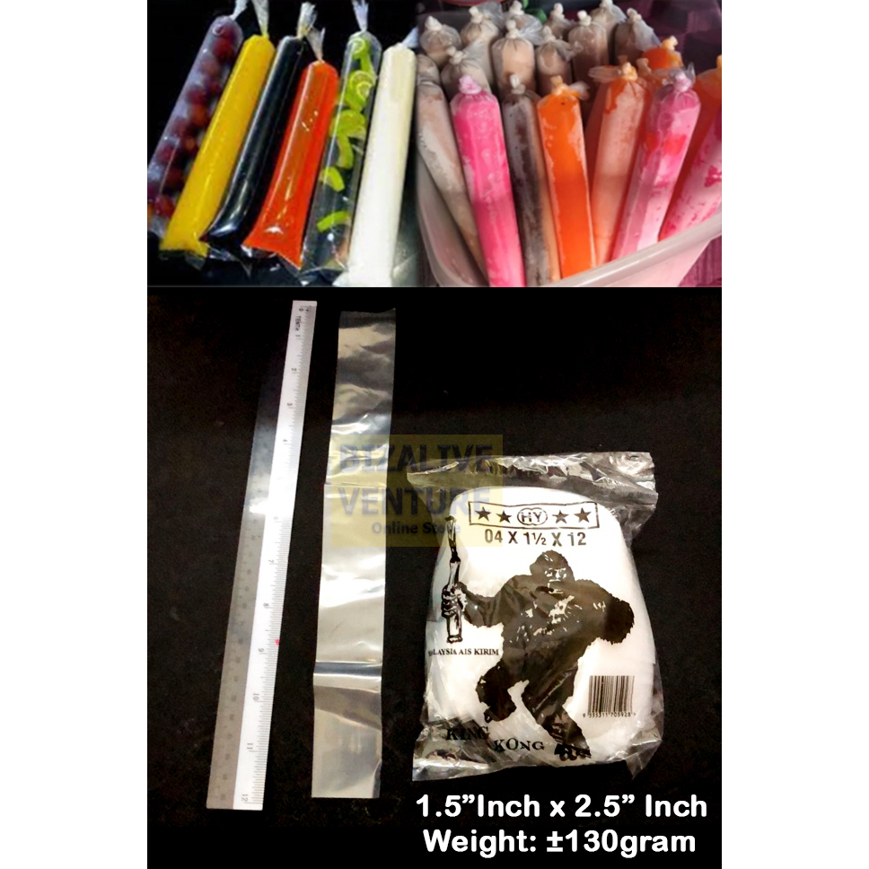 King Kong Ice cream Plastic Bag 1.5" x 12" Plastik Aiskrim Malaysia