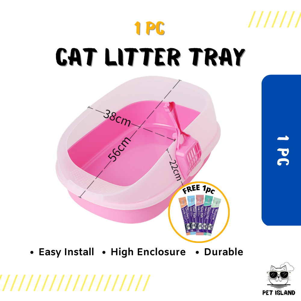 Cat Litter Box Jumbo Litter Tray Cat Toilet Tandas Kucing Bekas Berak