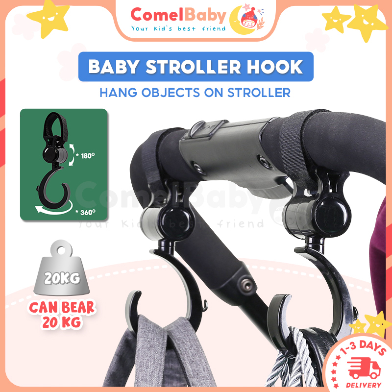 Comelbaby Baby Stroller Hook Accessories Carriage Bag Hanger Strap Pram 360° Degree Rotatable Penyangkut Beg_AM10324