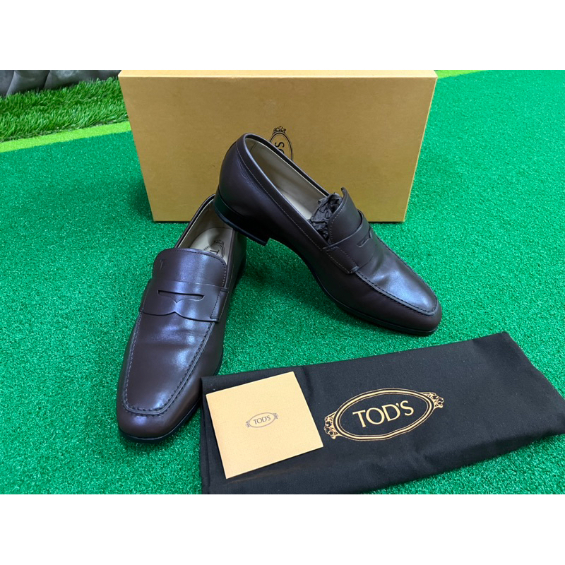 Tod's Men's Brown Leather Loafer Classic Original Shopee Malaysia