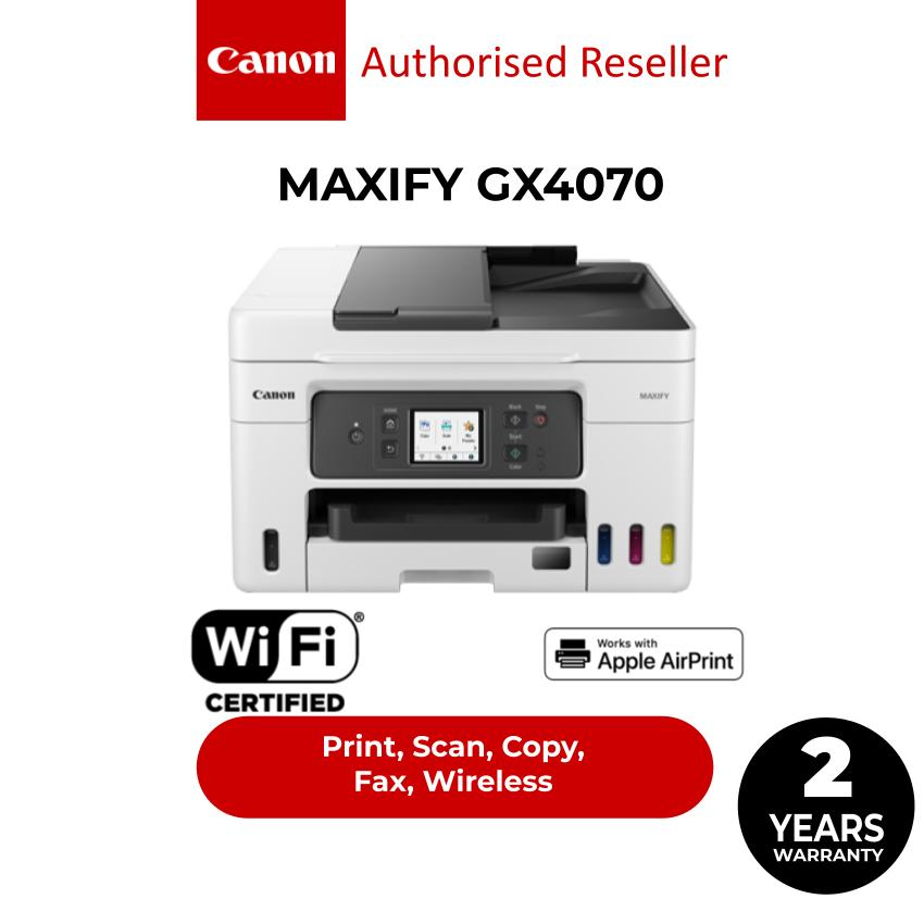 Canon MAXIFY GX4070 4 in 1 Wireless Ink Tank Printer (Print/Scan/Copy ...