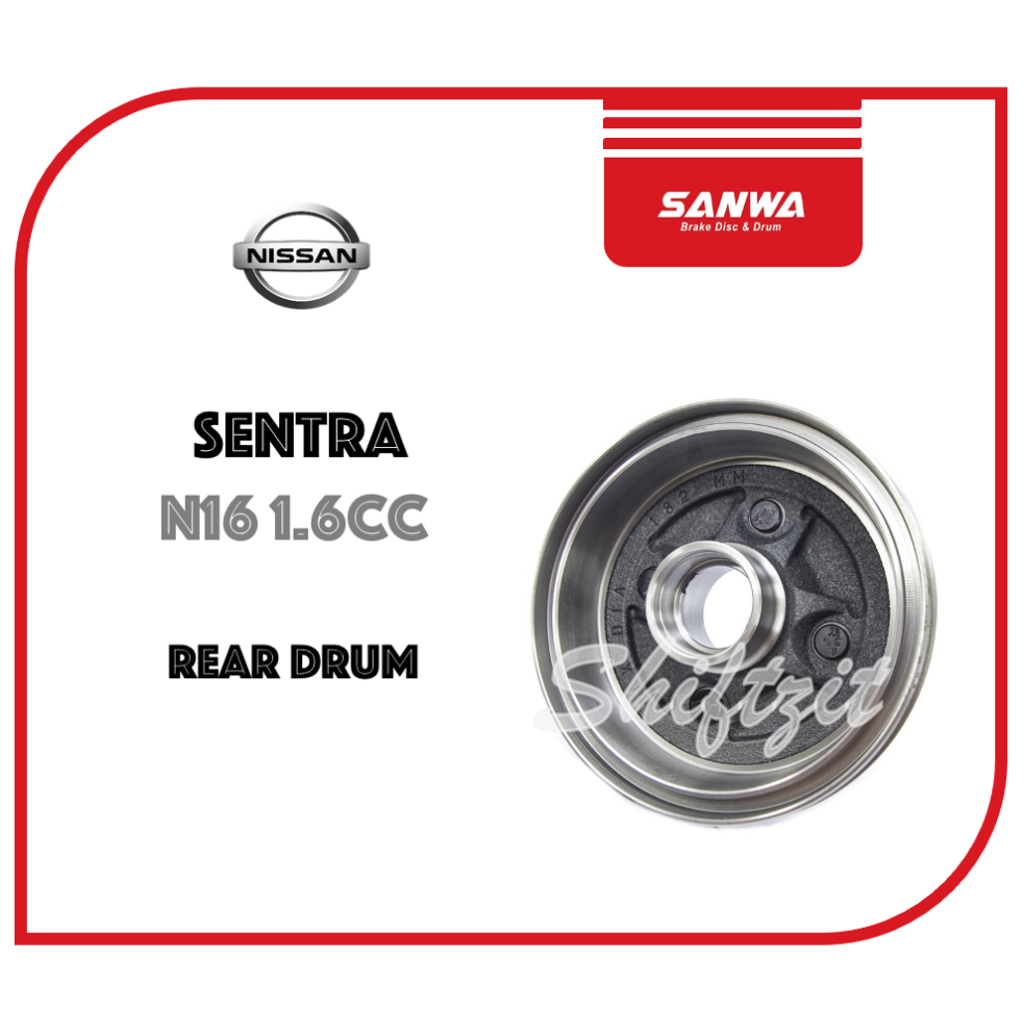 Sanwa Rear Brake Drum Nissan Sentra N16 1.6cc (1PC) Shopee Malaysia