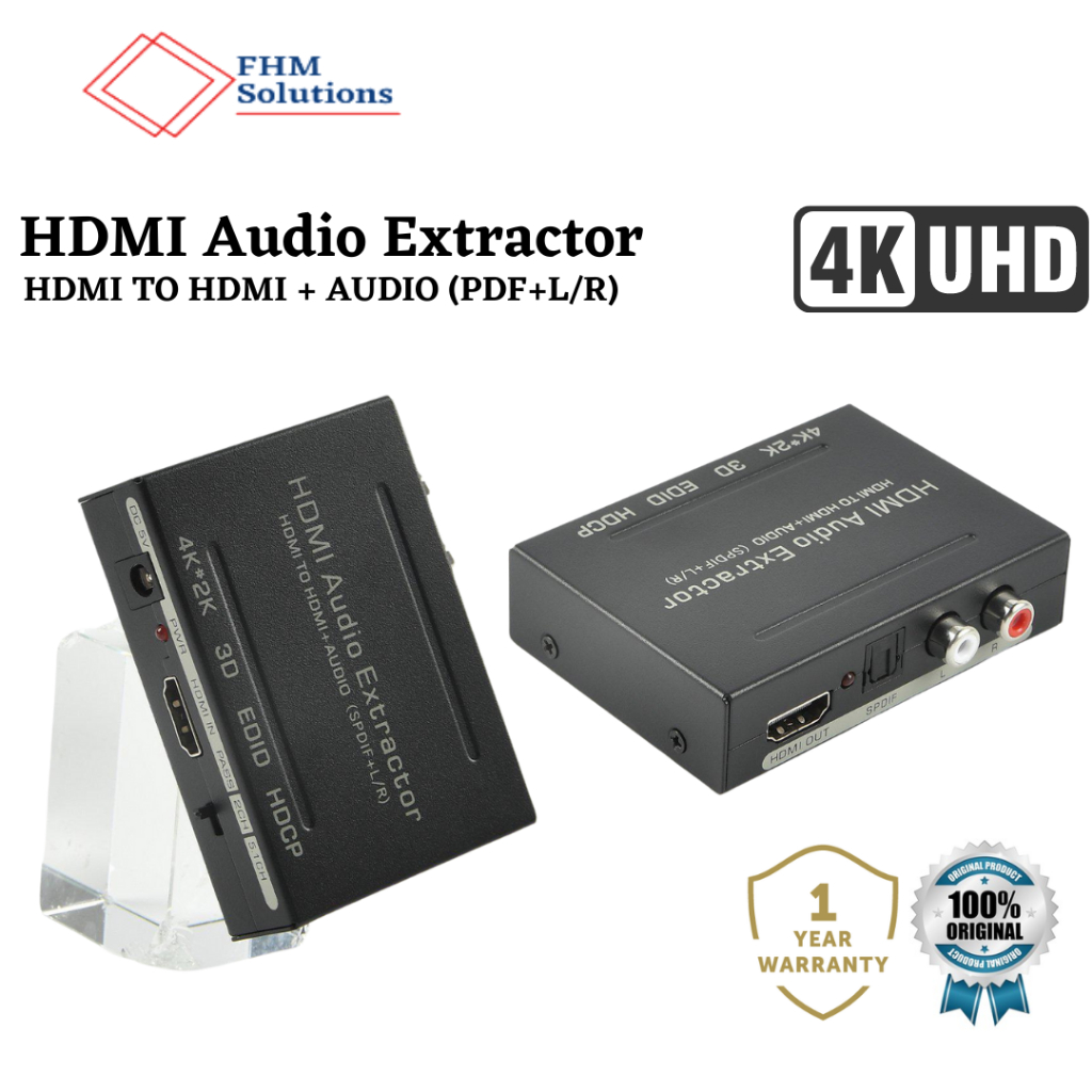 Hdmi Audio Extractor Hdmi Optical Spdif Rca Lr Extractor Converter Audio Splitter Shopee 2943