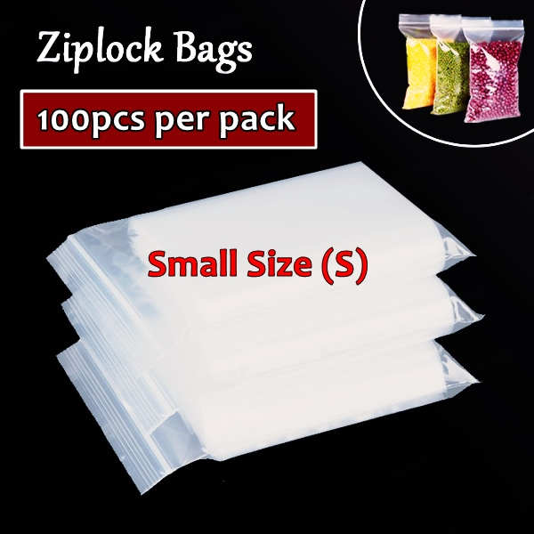 100pcs Small Sizes Ziplock Plastic Bag Resealable Clear Ziplock Packaging Bag Plastik Zip