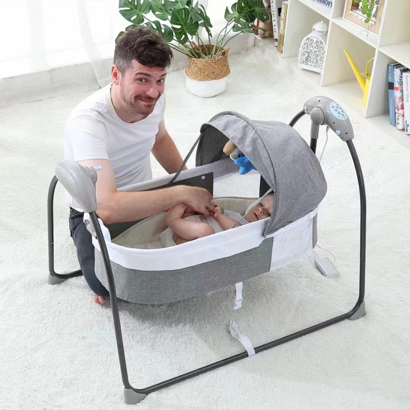 Electric Baby Crib Cradle Sleep Bed Bouncer Baby swing bed Shopee