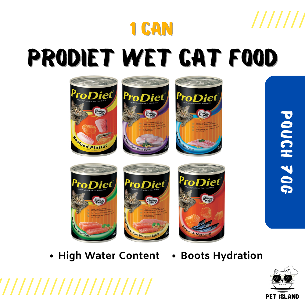 Prodiet Wet Food Cat Tin 400G Makanan Kucing Basah 400G Tuna/Mackerel