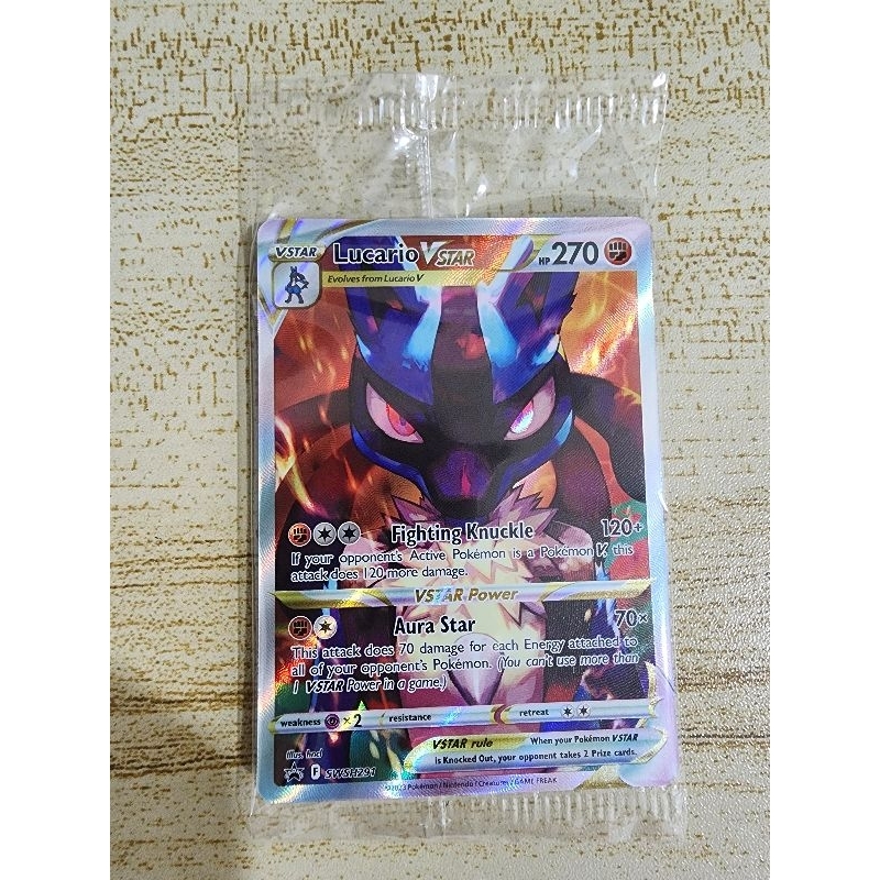 thumbnail image 2 of Lucario VSTAR SWSH291 Pokemon Card – Crown Zenith Sealed ETB Promo, Holo, English 2 of 2