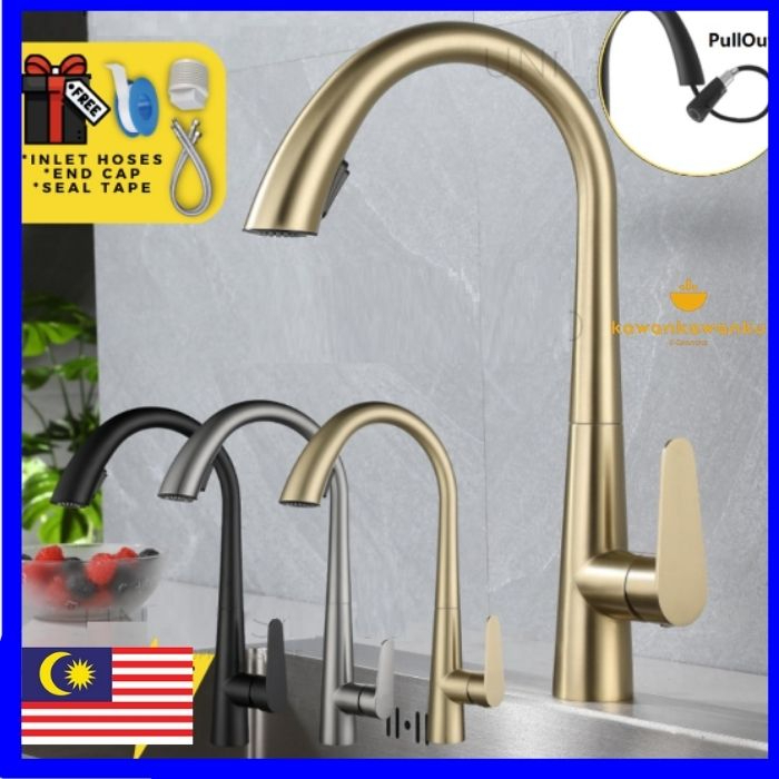 SUS304 Kitchen Faucet 304 Stainless Steel Pull Out Faucet Mixer Tap