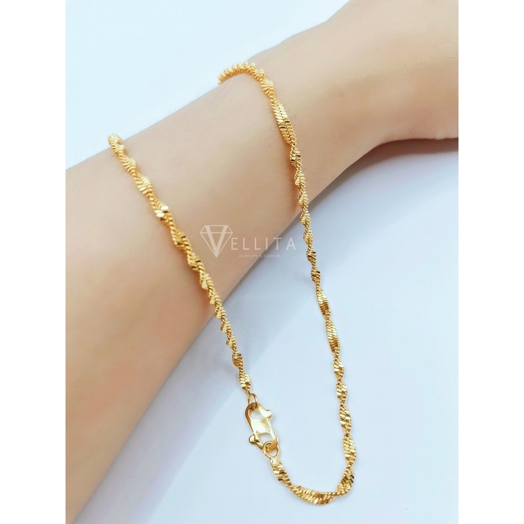 [VJ] Necklace “DNA” Twisted Chain W:2mm-4mm 999.9 Gold Plated