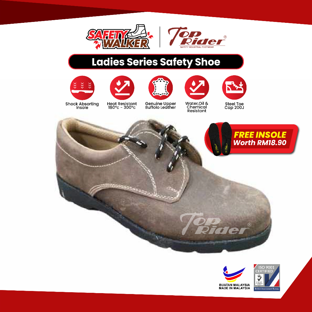 [FREE INSOLE] Safetywalker Top Rider Ladies Series Safety Shoe SF858