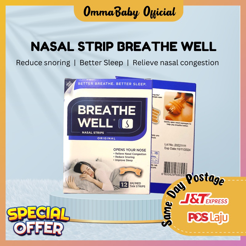 Breathe Well Original Nasal Strip Nose Strips to Reduce Snoring and