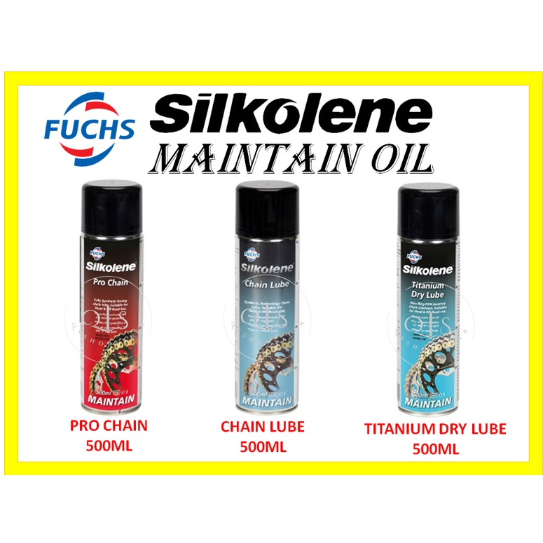 FUCHS SILKOLENE PRO CHAIN 500ML / TITANIUM DRY LUBE 500ML / CHAIN LUBE