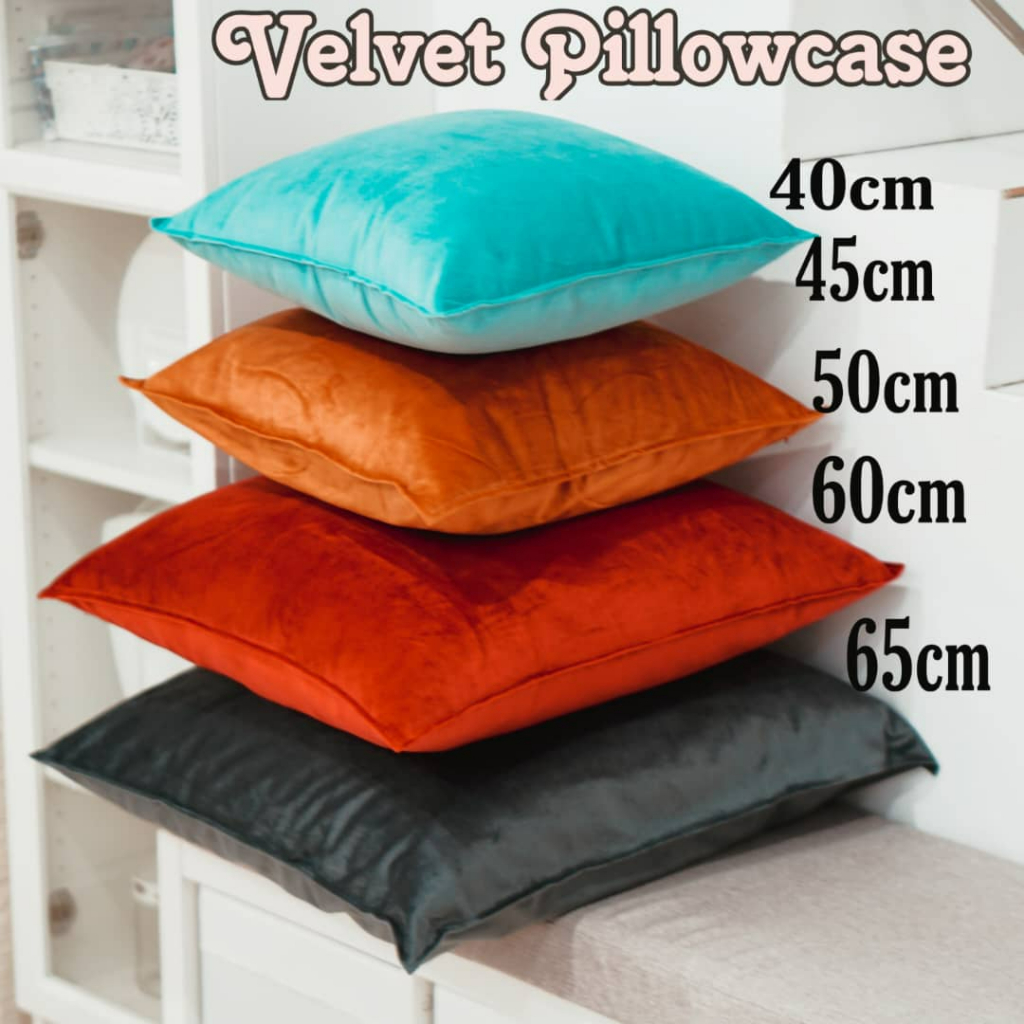 Square Pillow Cover Soft Velvet Pillowcase Sarung Bantal Petak Sarung Bantal Besar Sofa Throw Pillow Big Cushion Cover