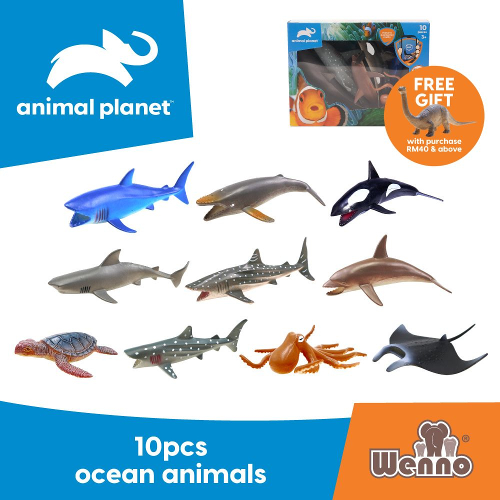 Wenno x Animal Planet 10pcs Ocean Animals in window box Educational  Realistic Plastic Animal Toys Collection for Kids | Shopee Malaysia