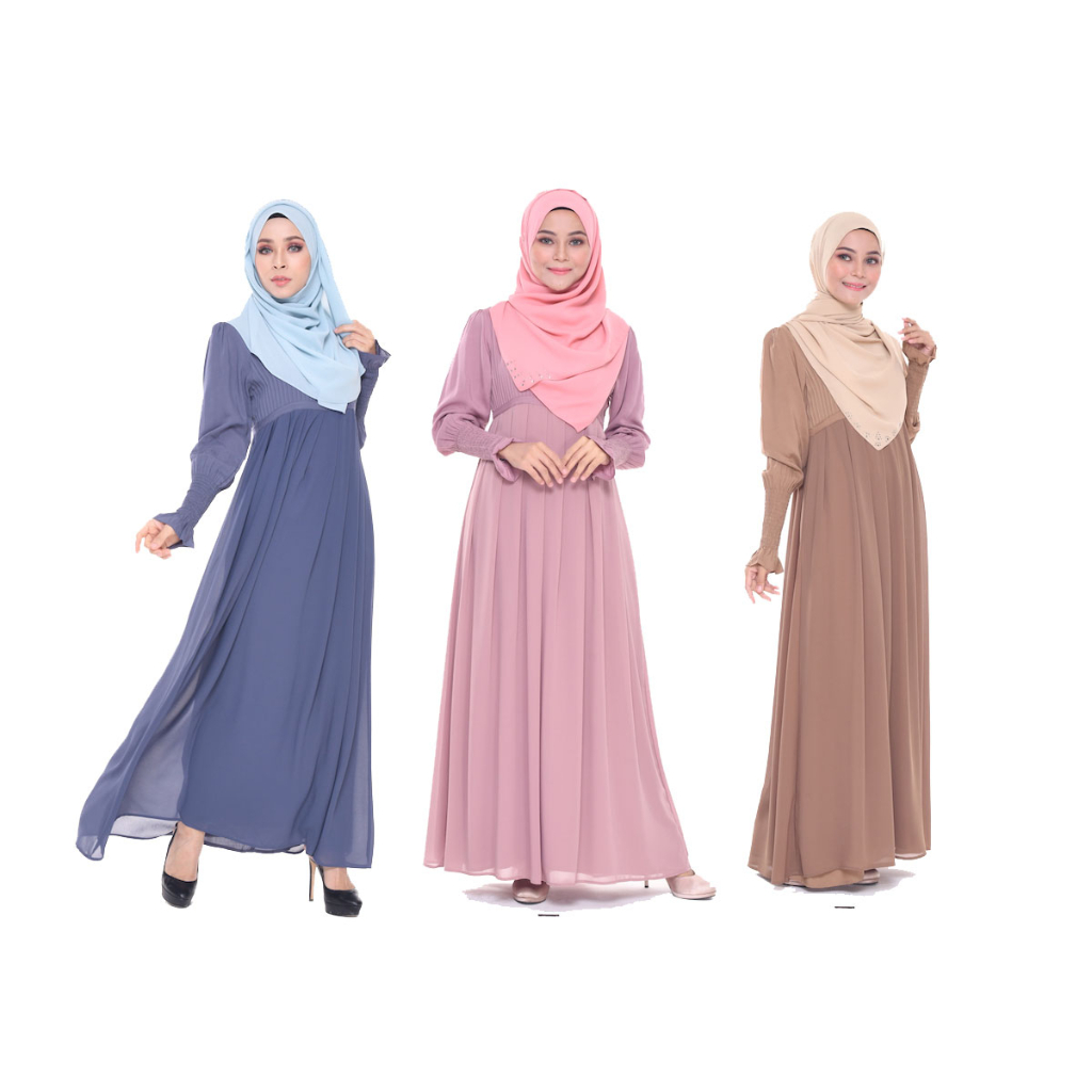 Najjah Delisha Dress - Lilac/Grey Blue/Khakis