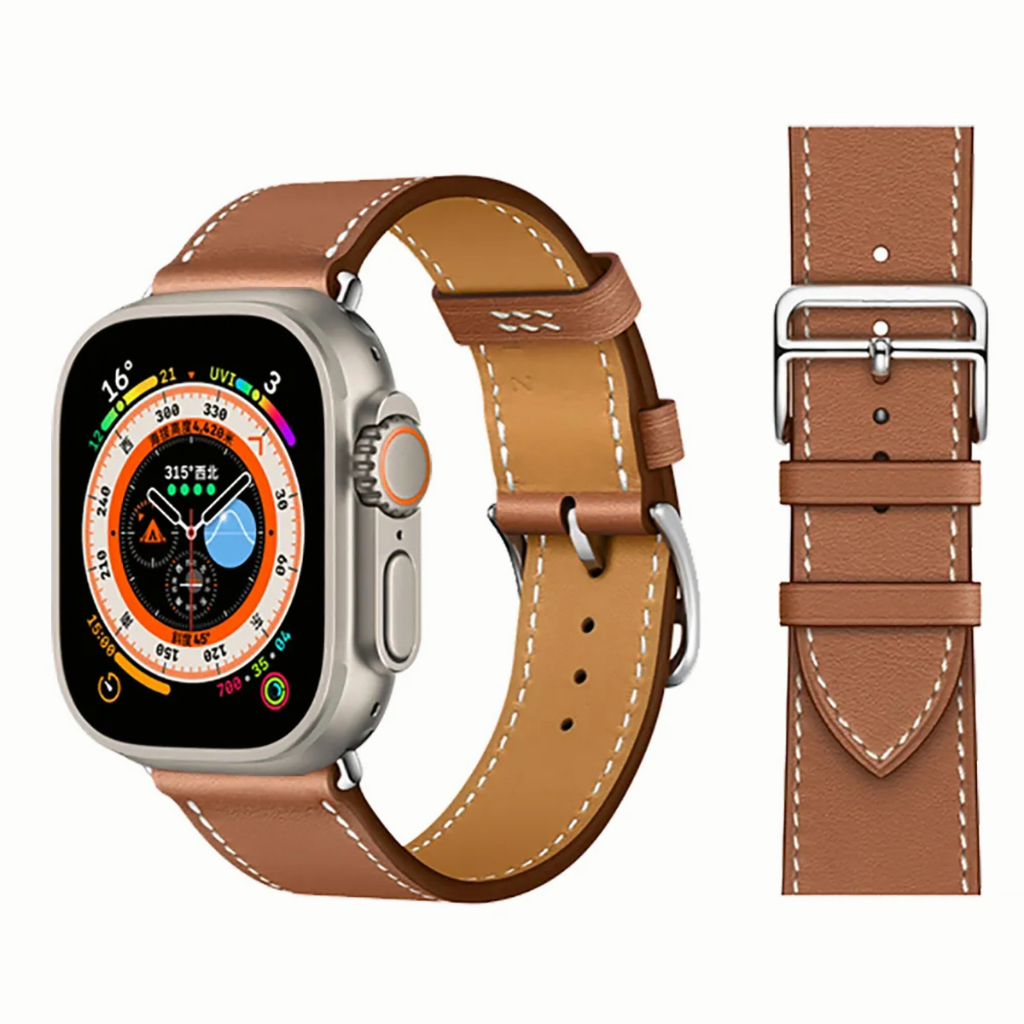 Leather Watch Band for iWatch Series 8 7 6 5 4  Smart Watch Strap for iWatch  Wristband Replacement Bracelet Belt Loop