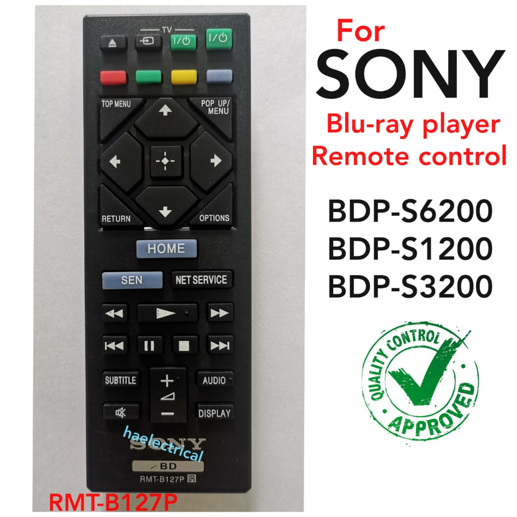 DVD BLURAY Player Remote For Sony BDPS6200 BDPS1200 BDPS3200
