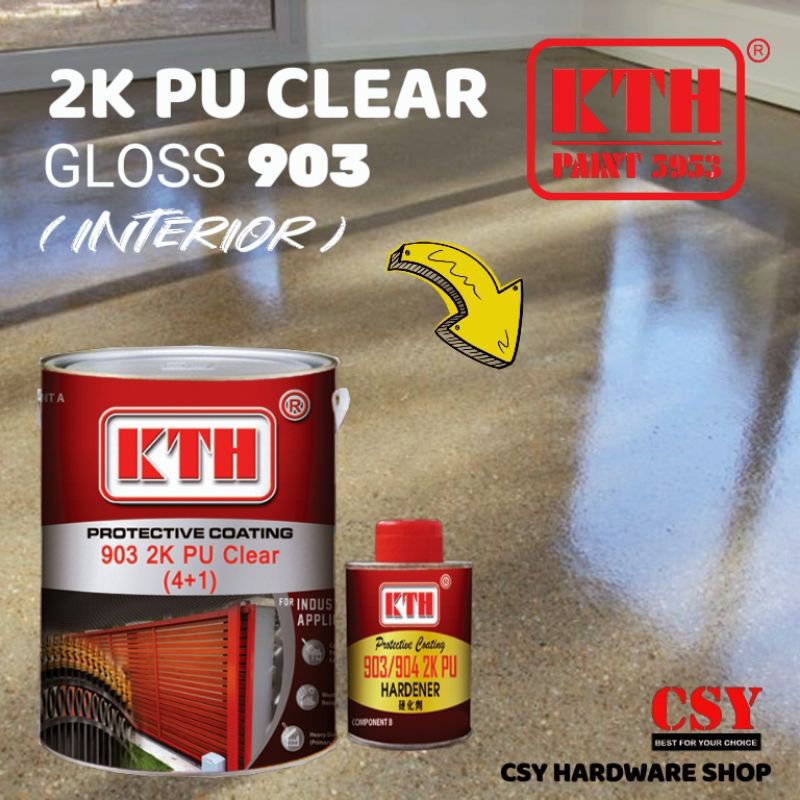 KTH Paint 903 2k pu clear Gloss / epoxy floor paint / metal / wood