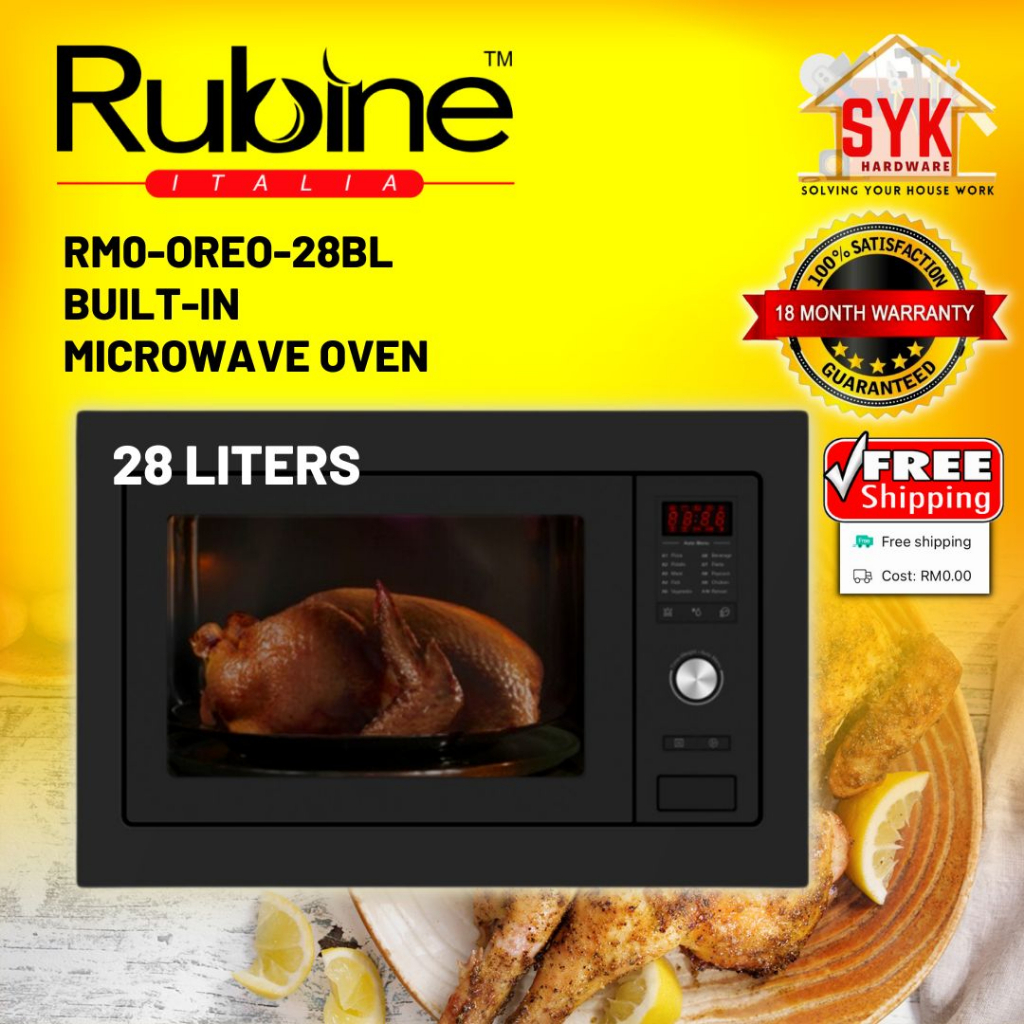 SYK (FREE SHIPPING) RUBINE RMO-OREO-28BL(28L)/ELBA EMO-2306BI(23L) Built In Oven Grill Microwave Oven Kitchen Appliances