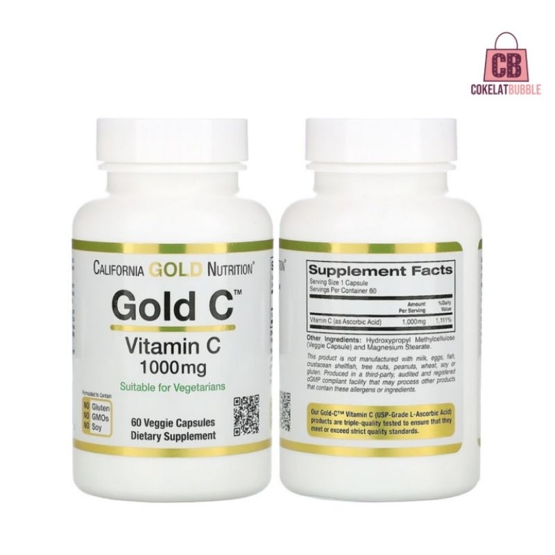 California Gold Nutrition Gold C Vitamin C Supplement 1000mg 60pcs ...