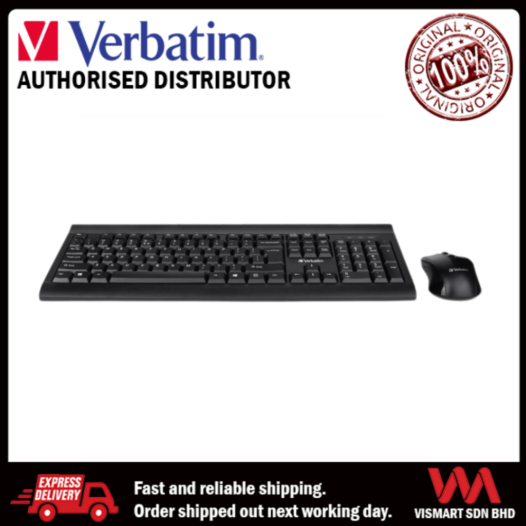 Verbatim Wired Keyboard Mouse Combo - Black 66630 