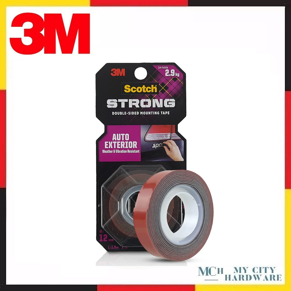 3M Scotch Outdoor Permanent Mounting Double Sided Tape (12mm x 1.5m