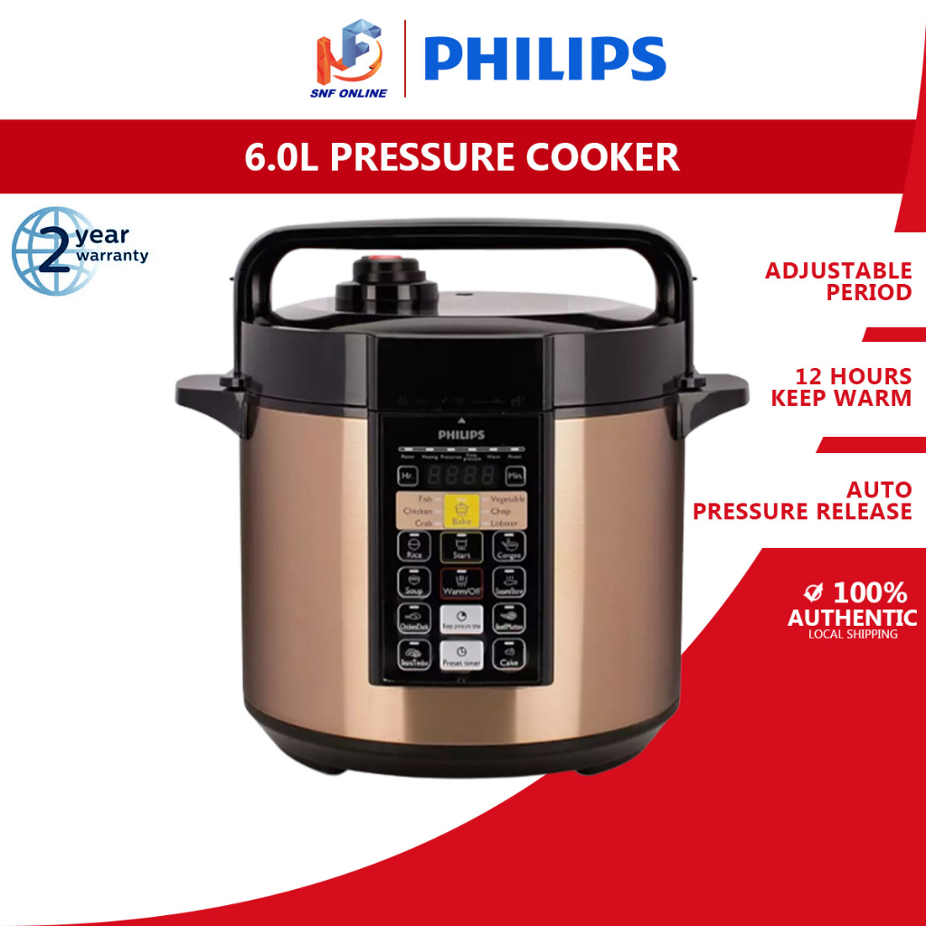 Philips Pressure Cooker Auto Pressure Release (6.0 L) HD2139 [Free