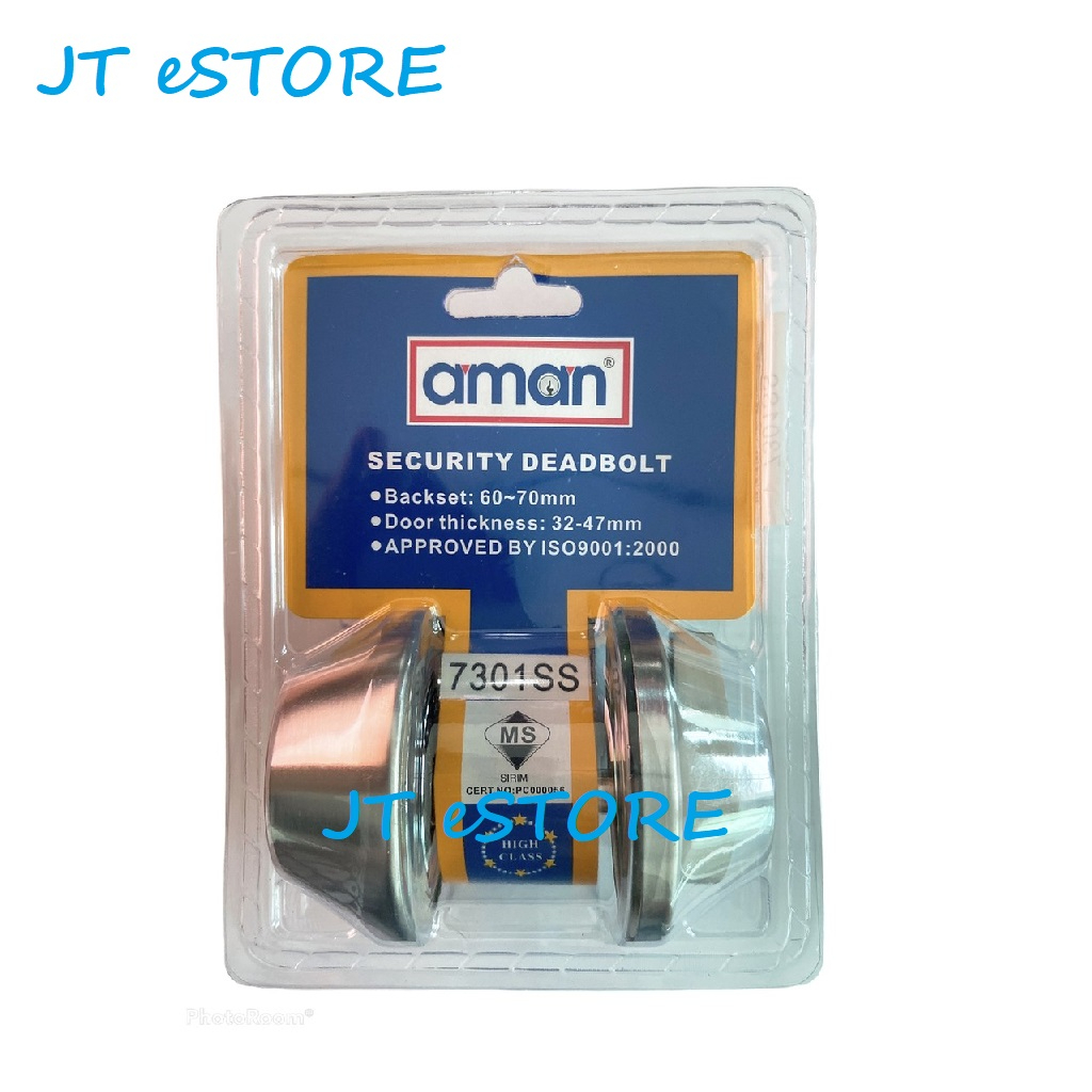 AMAN 7301SS Single Cylinder DeadBolt Lock Thumbturn & Key Single