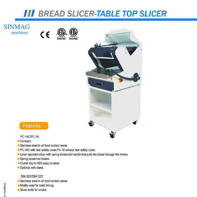 SINMAG 12mm Auto Bread Slicer Machine Table-top