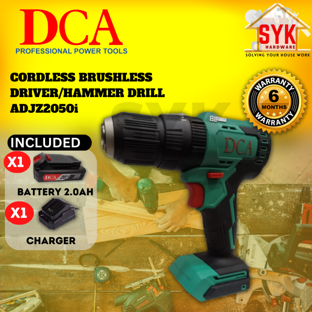 SYK DCA ADJZ2050i Cordless Brushless Driver Hammer Drill Battery Power