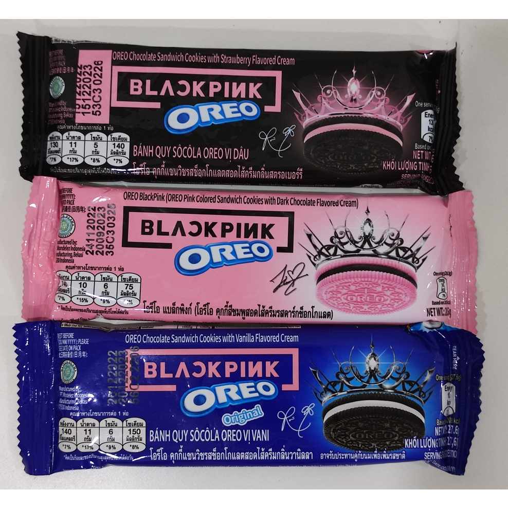 BLACKPINK OREO 3 packets - Strawberry, Chocolate & Vanilla Cream ...