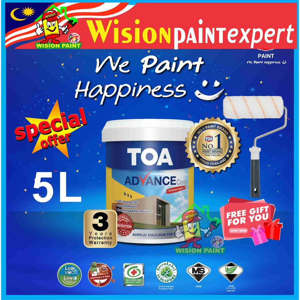 ( 5L ) Advance Cote EXTREME GUARD EXTERIOR PAINT • TOA PAINT ( FREE 7
