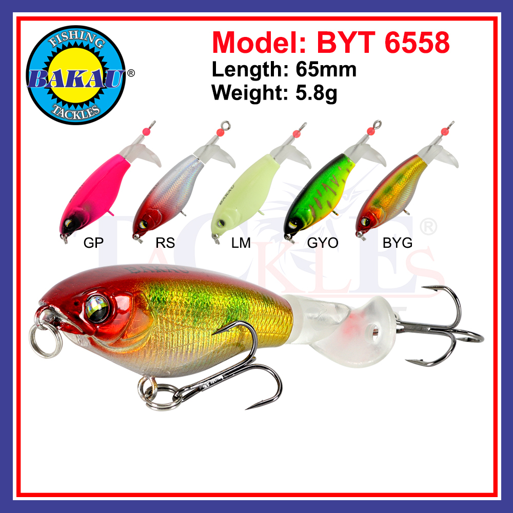 Topwater (65mm/5.8g) Bakau Daynight Lure BYT 6558 Fishing Lure Gewang