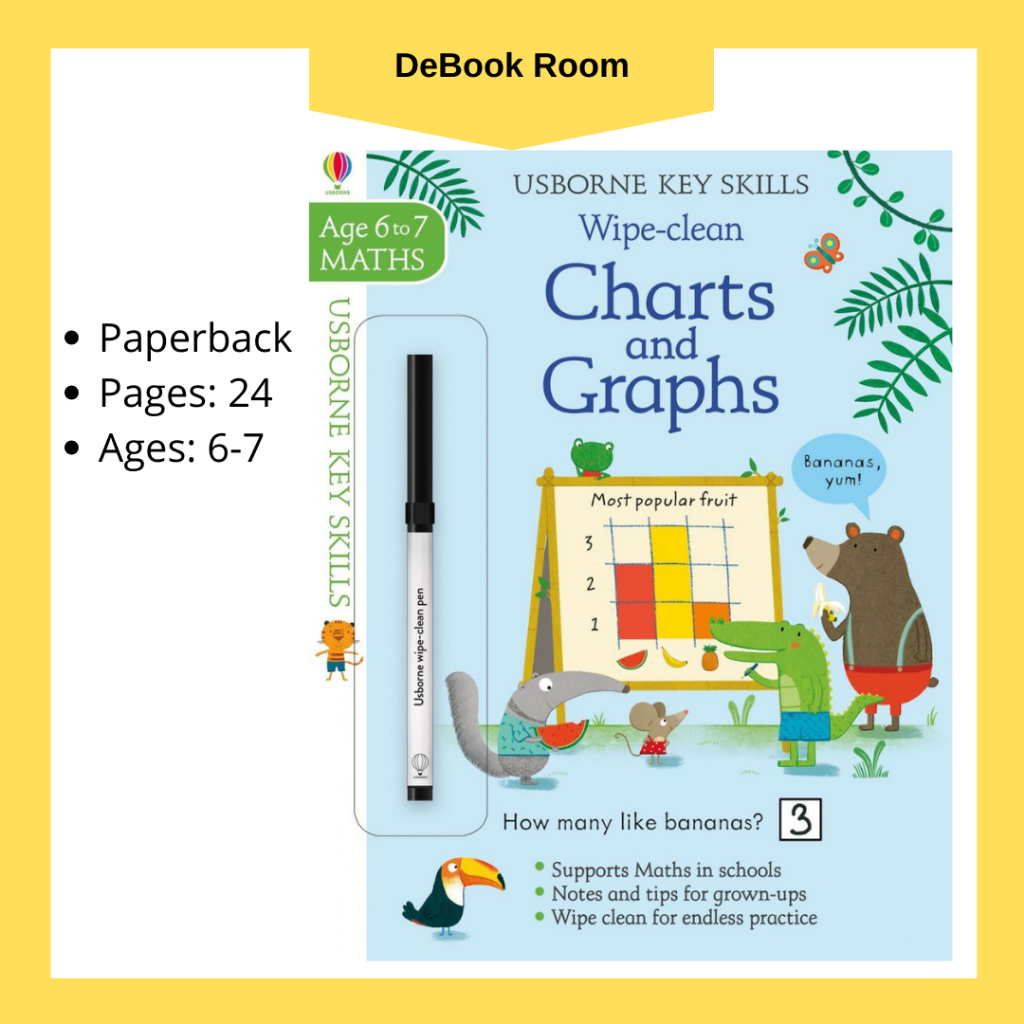 Usborne Children's Educational Activity Book WipeClean Charts and