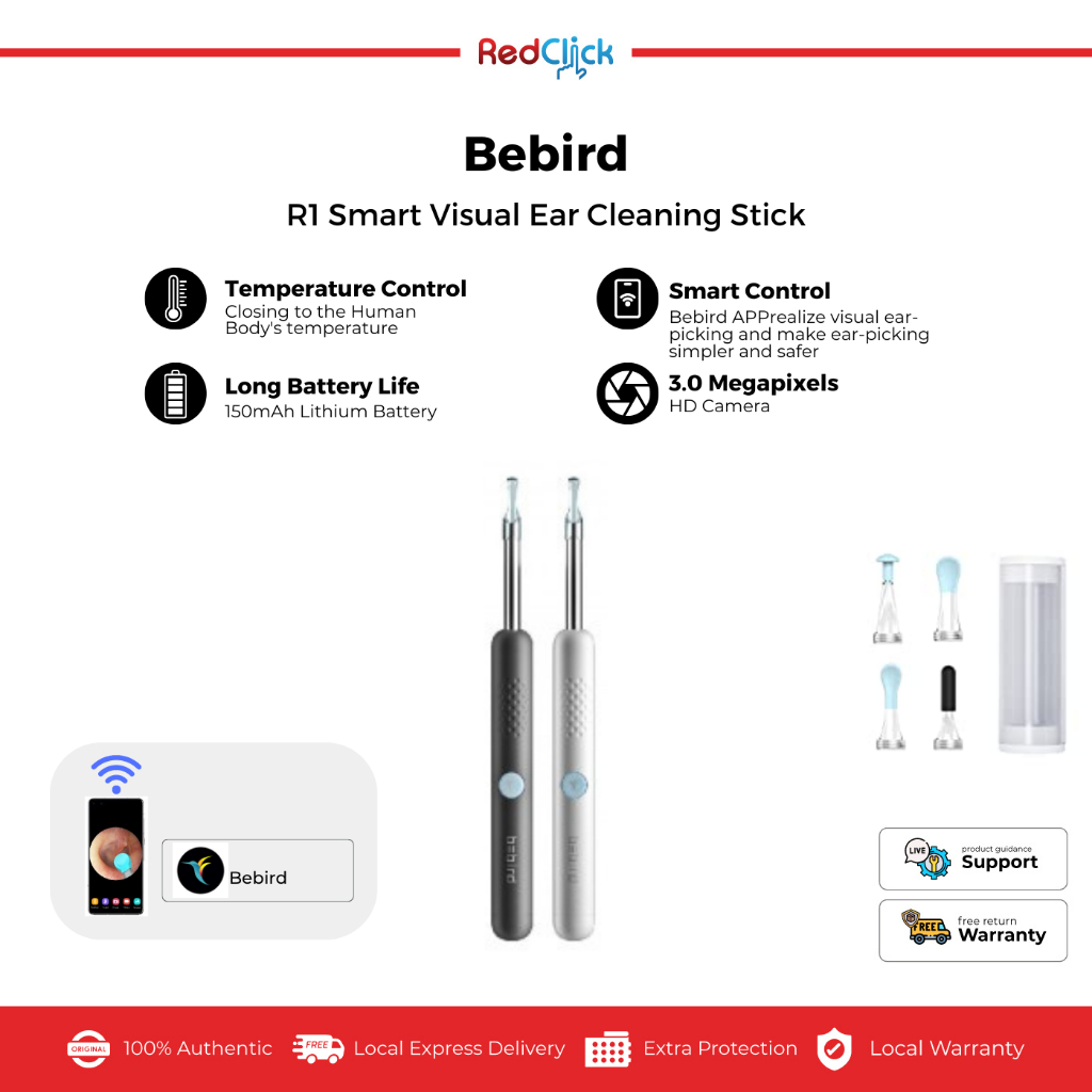 Bebird R1/ X3 Wireless Intelligent Visual Ear Stick Smart Visual Ear
