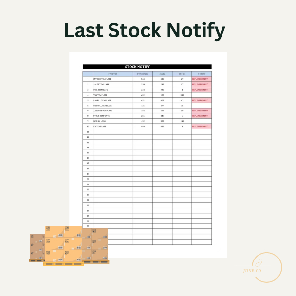 STOCK NOTIFY TEMPLATE STOCK LIST SENARAI STOK MAKLUMAN STOK TEMPLAT
