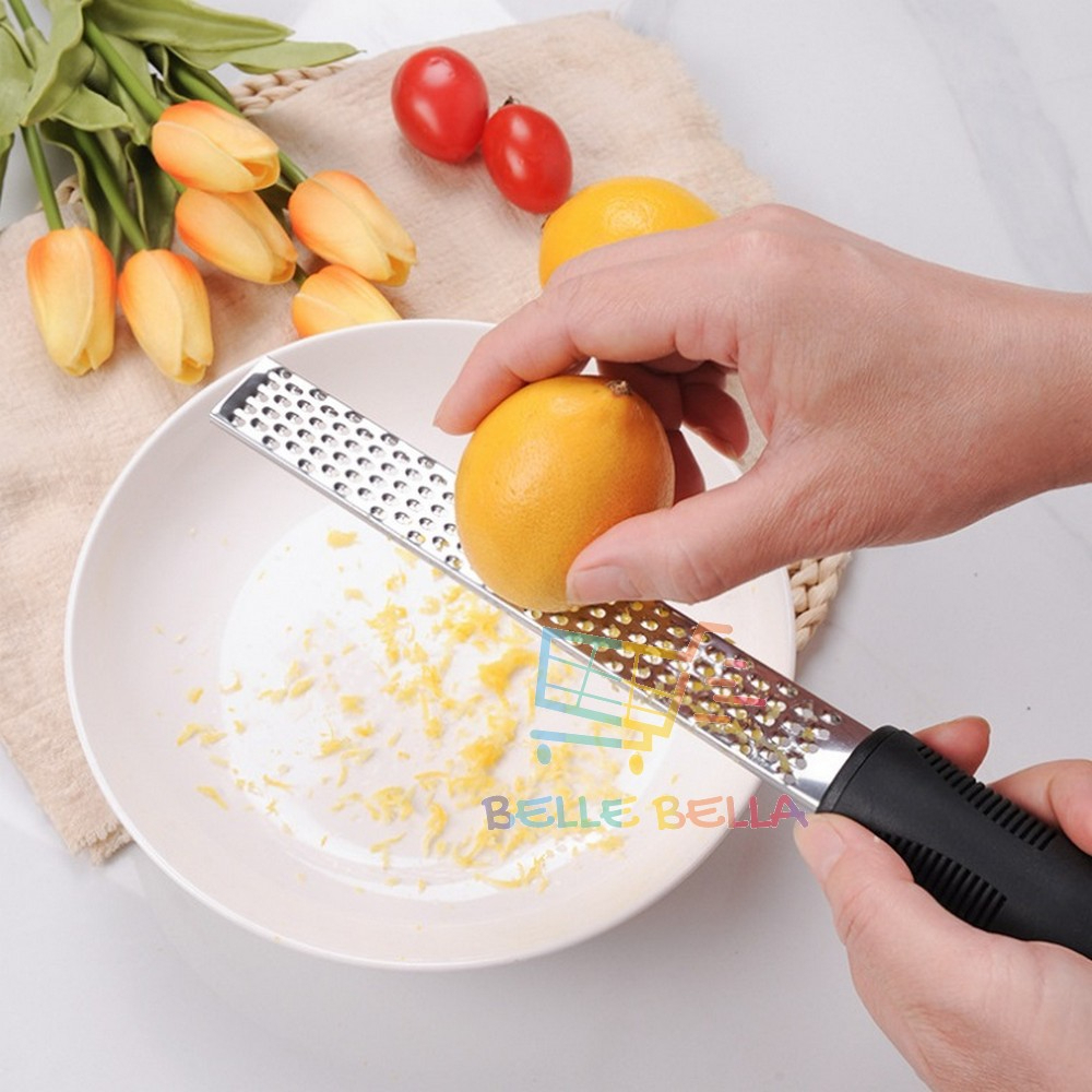 STAINLESS STEEL CHEESE GRATER ORANGE LEMON GINGER POTATO CARROT FRUIT ZESTER PEELER