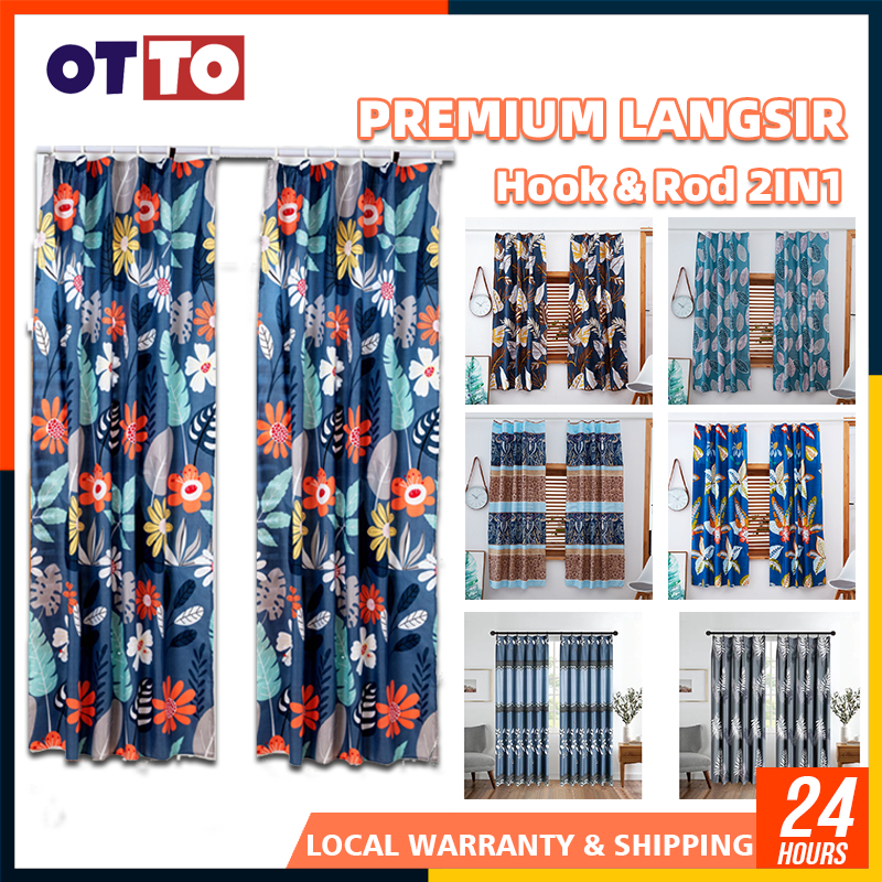 [LATEST] Langsir Sliding Door, Langsir Tingkap Murah, Hook & Rod Modern