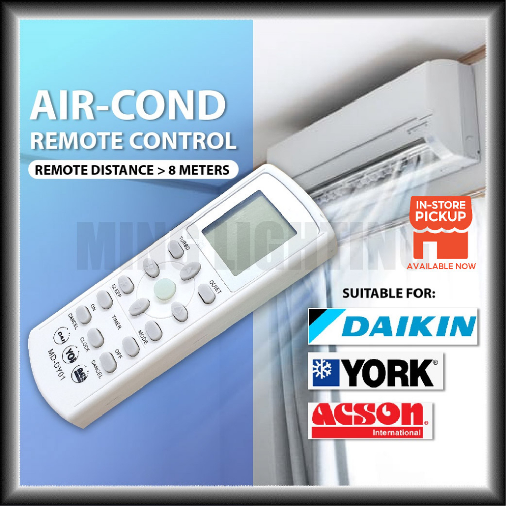 Universal Air Conditioner Remote Control Set AAA Battery Daikin York