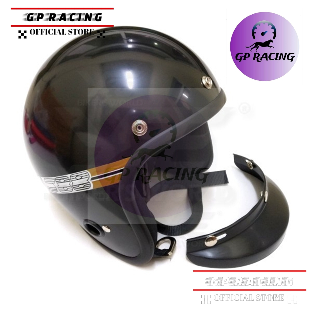 Helmet MS88 SIZE L 60CM with Visor (Pelangi/2 tone/Smoke) Combo SET "GP